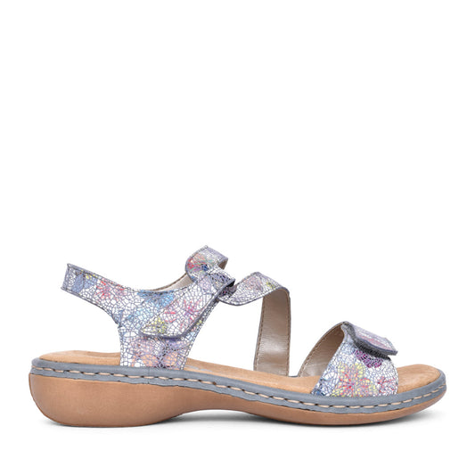 Ladies 659c7 Low Heel Sandal In Multi-colour