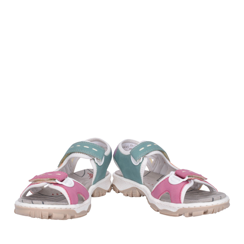 Ladies 68866 Double Velcro Sandal In Multi-colour