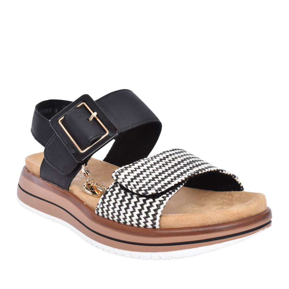 Ladies D1j53 Velcro Sandal In Black