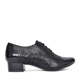 Ladies 1370 G-fit Quarter Brogue Shoe In Black