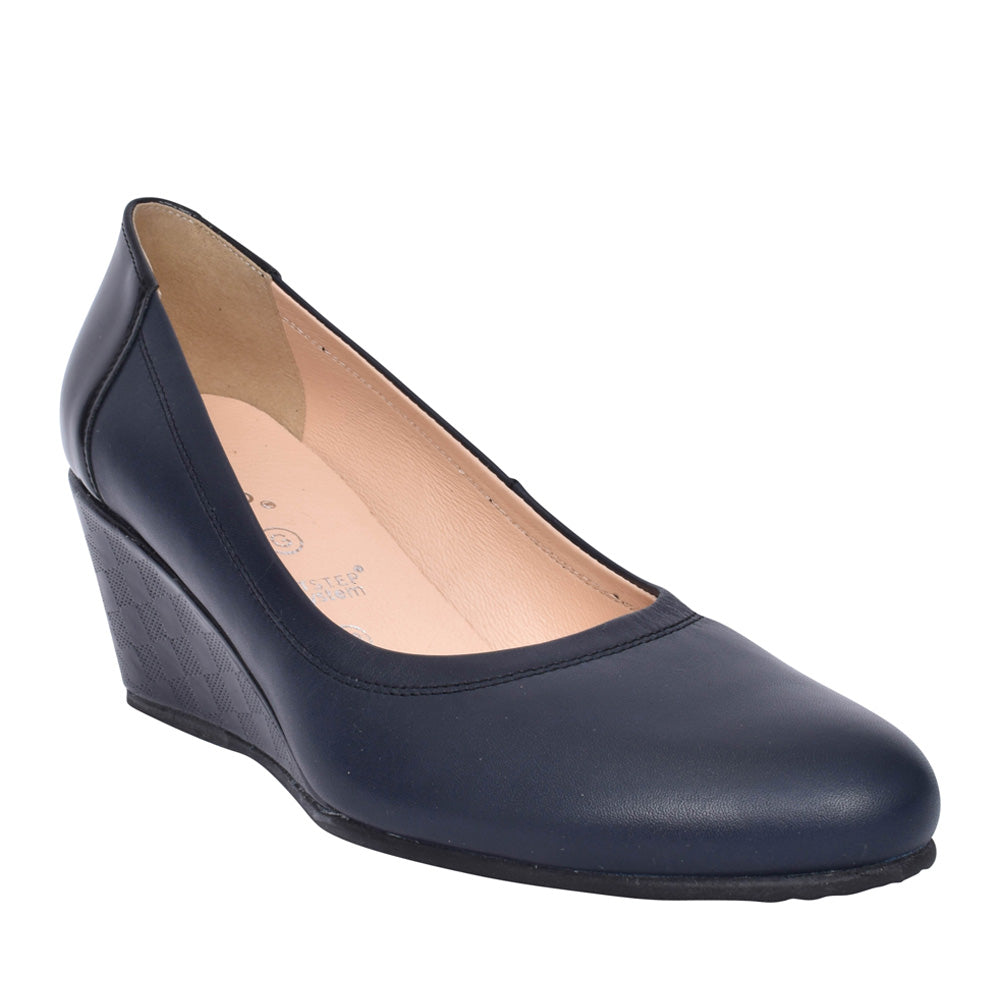 Ladies 5899 G-fit Wedge Court Shoe In Navy