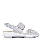 Ladies 225017 Ginger G-fit Velcro Sandal In Silver