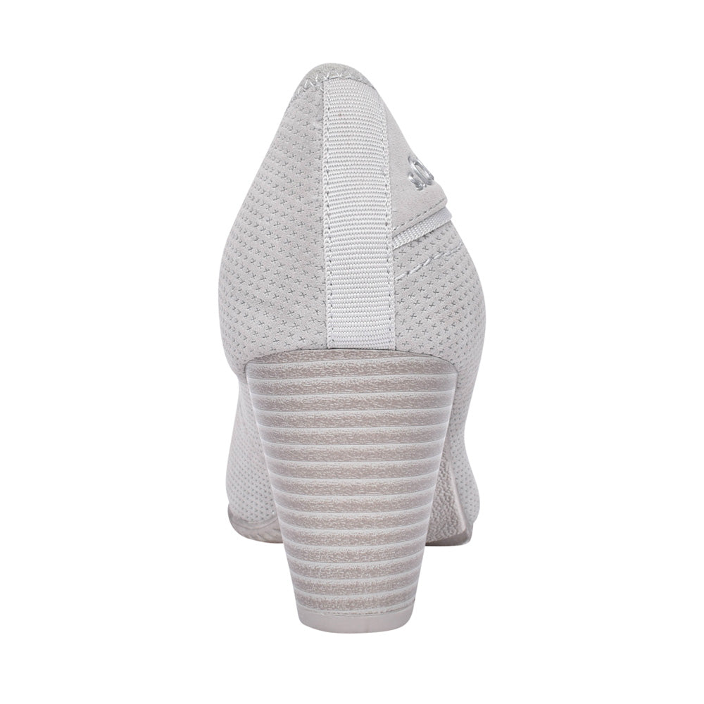 Ladies 5-22404 Medium Heel Court Shoe In Grey