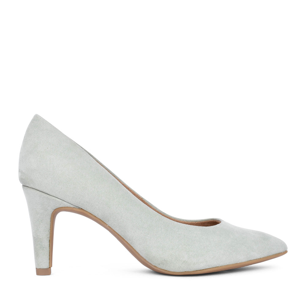 Ladies 5-22411 Medium Heel Court Shoe In Mint
