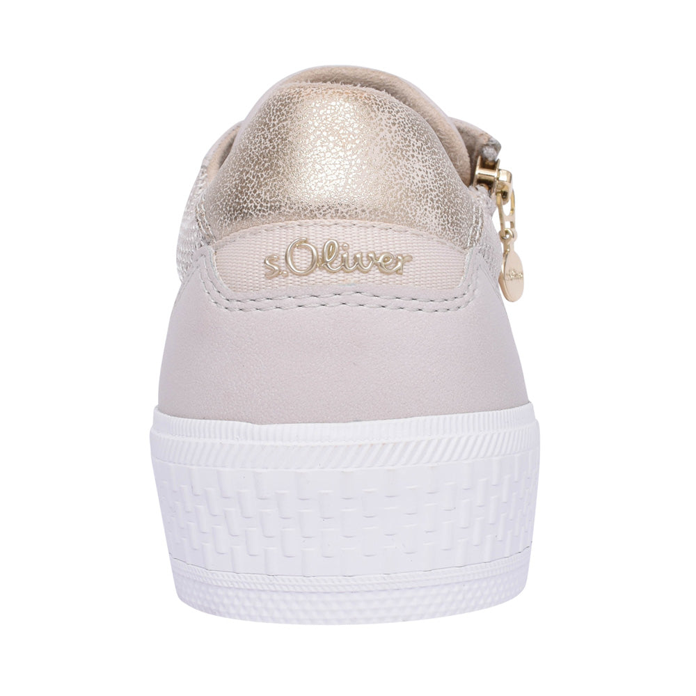 Ladies 5-23600 Laced Trainer In Beige
