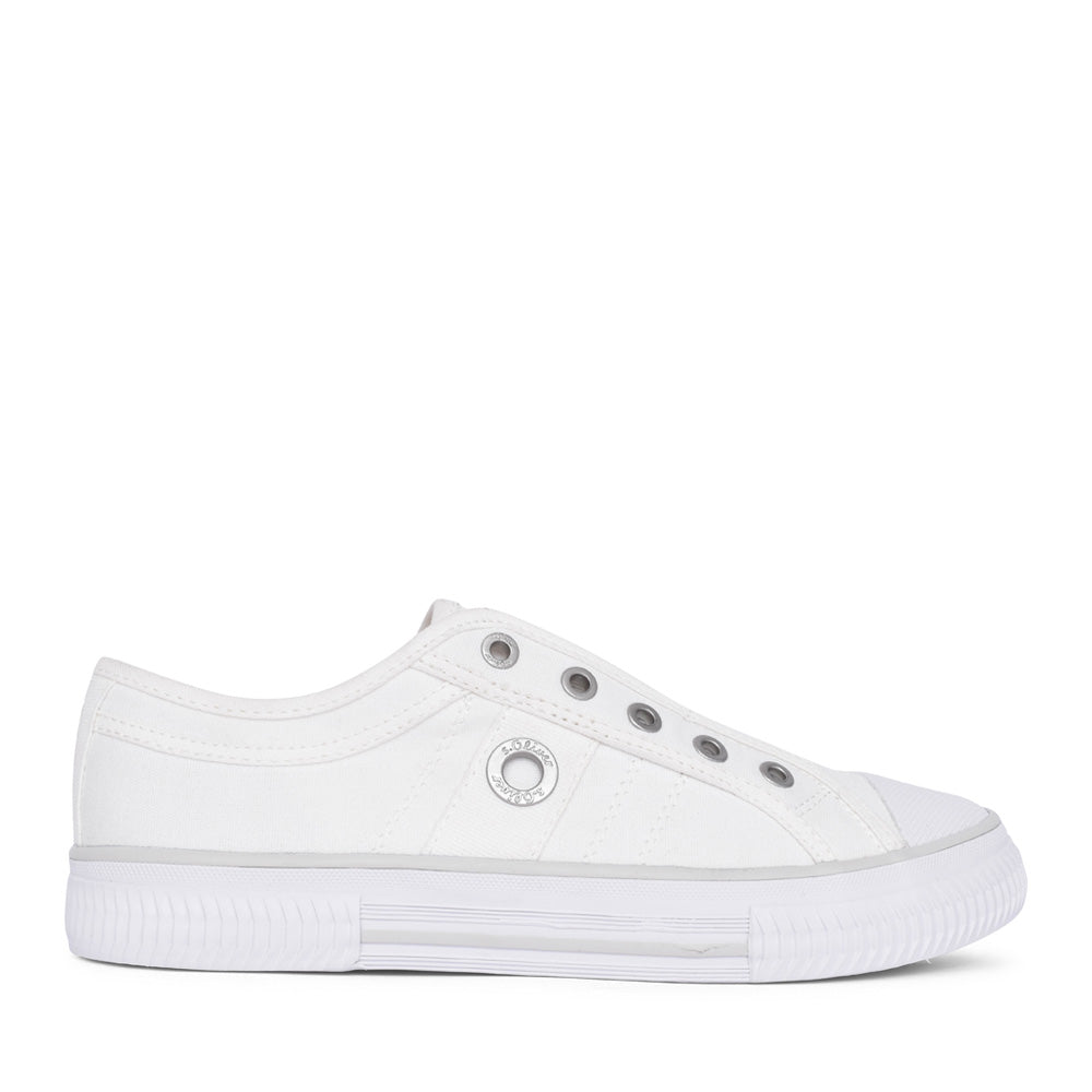 Ladies 5-24708 Slip-on Trainer In White