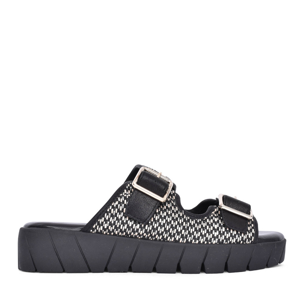 Ladies 5-27209 Double Strap Mule In Black