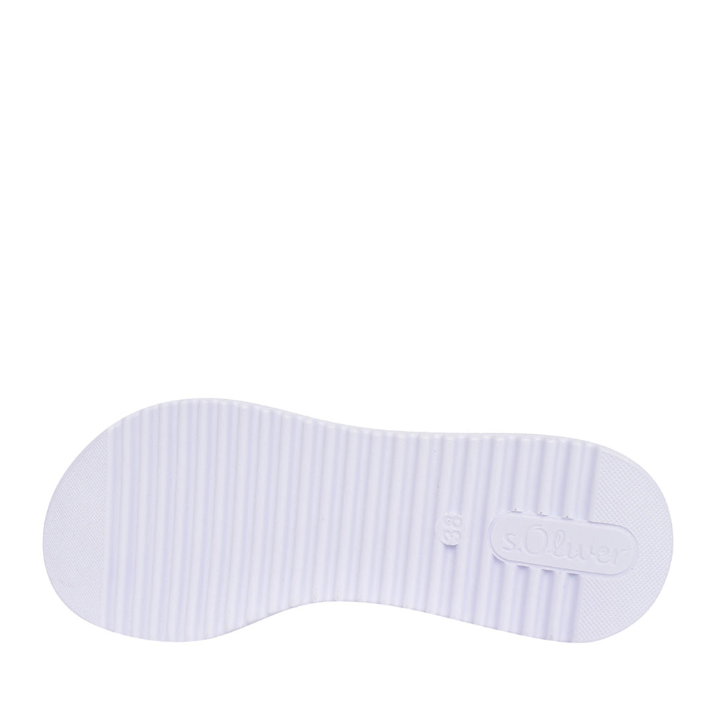 Ladies 5-28700 Low Heel Sandal In White