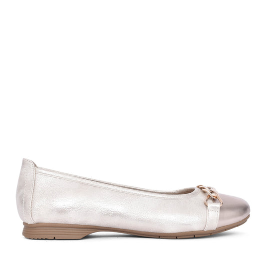 Ladies 8-22165 Ballet Pump In Beige