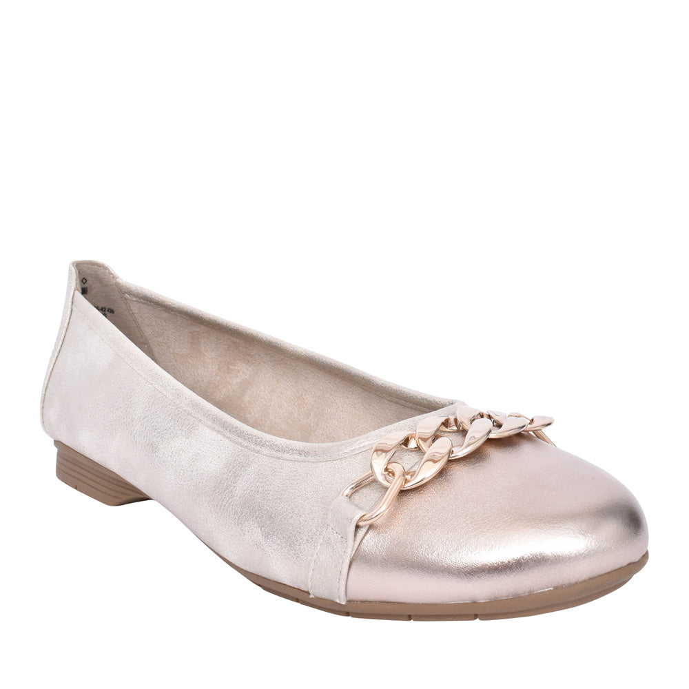 Ladies 8-22165 Ballet Pump In Beige