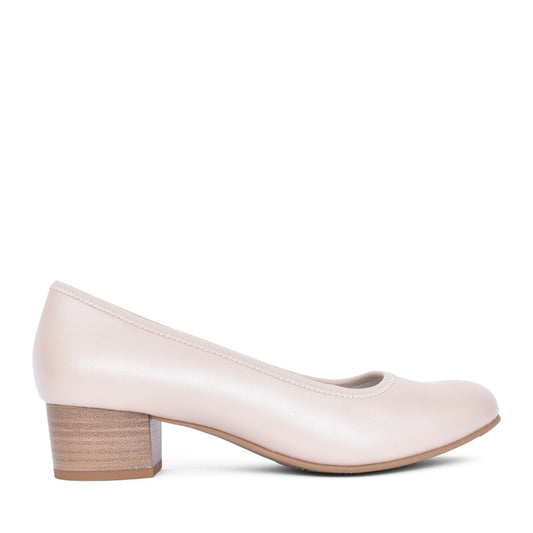 Ladies 8-22360 Low Heel Court Shoe In Pearl