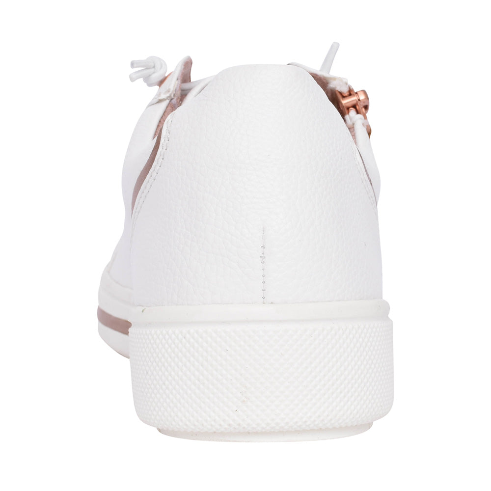 Ladies 8-23660 Laced Trainer In White