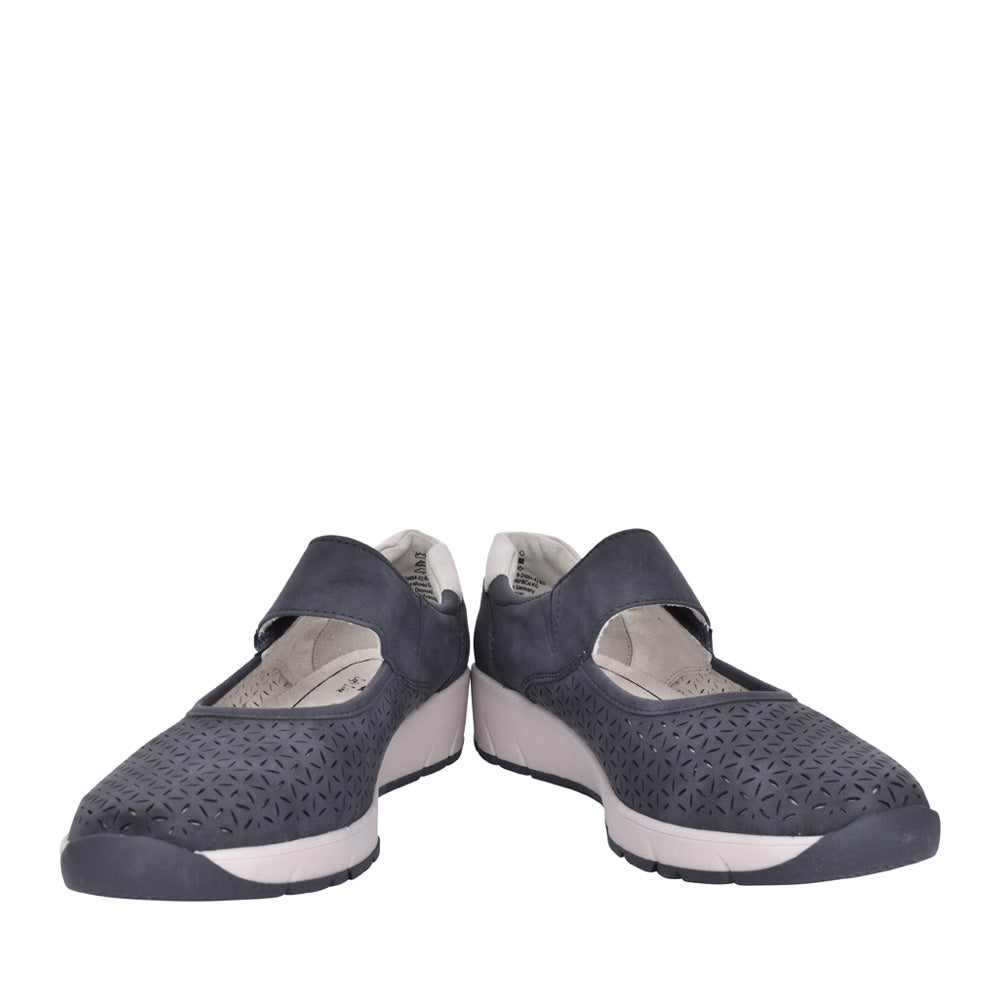 Ladies 8-24664 Velcro Shoe In Navy