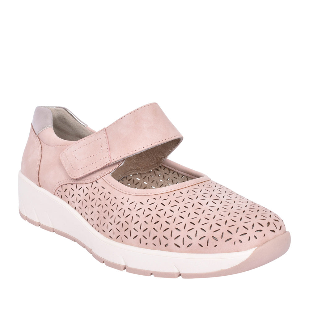 Ladies 8-24664 Velcro Shoe In Rose