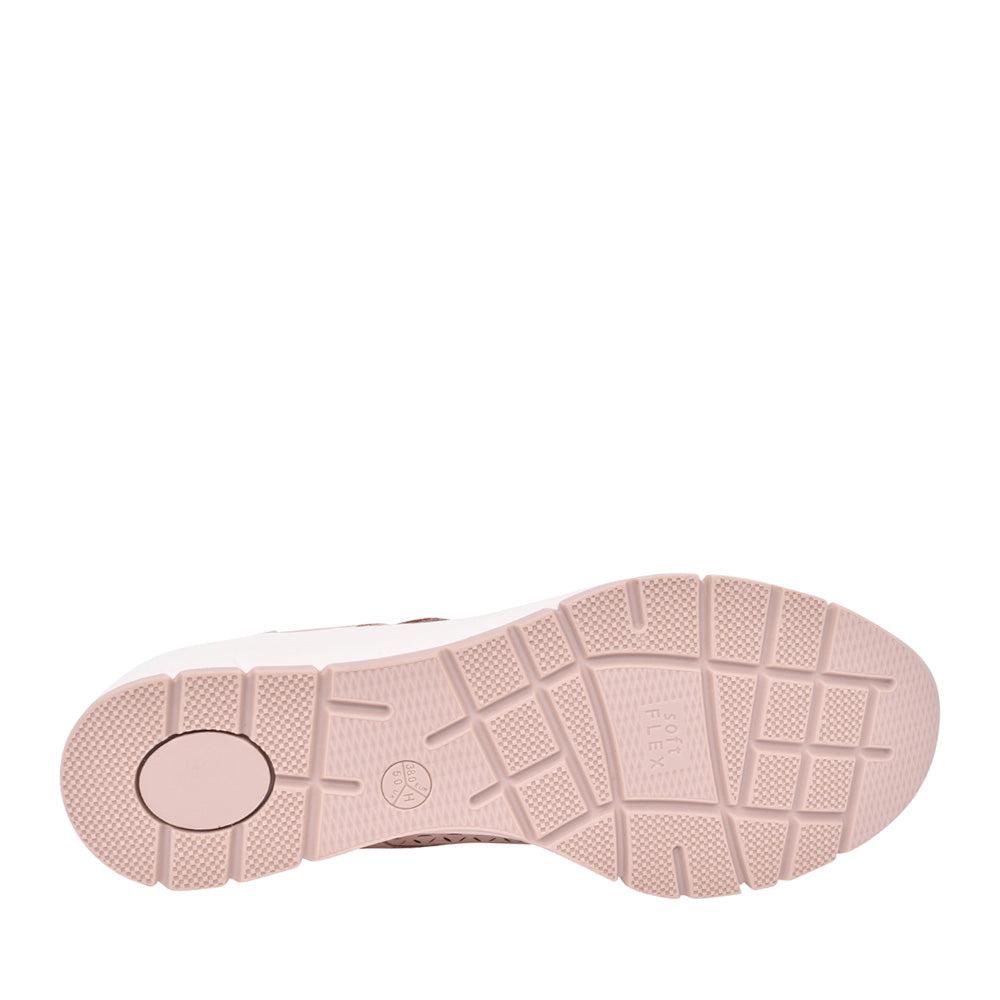Ladies 8-24664 Velcro Shoe In Rose
