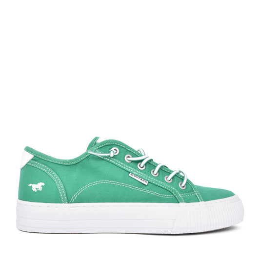 Ladies 1420304 Laced Trainer In Green