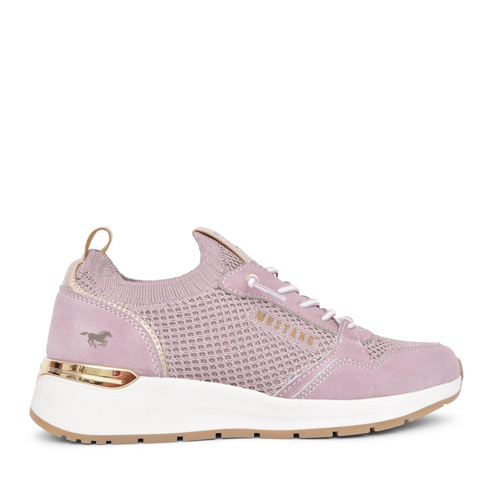 Ladies 1497301 Laced Trainer In Rose