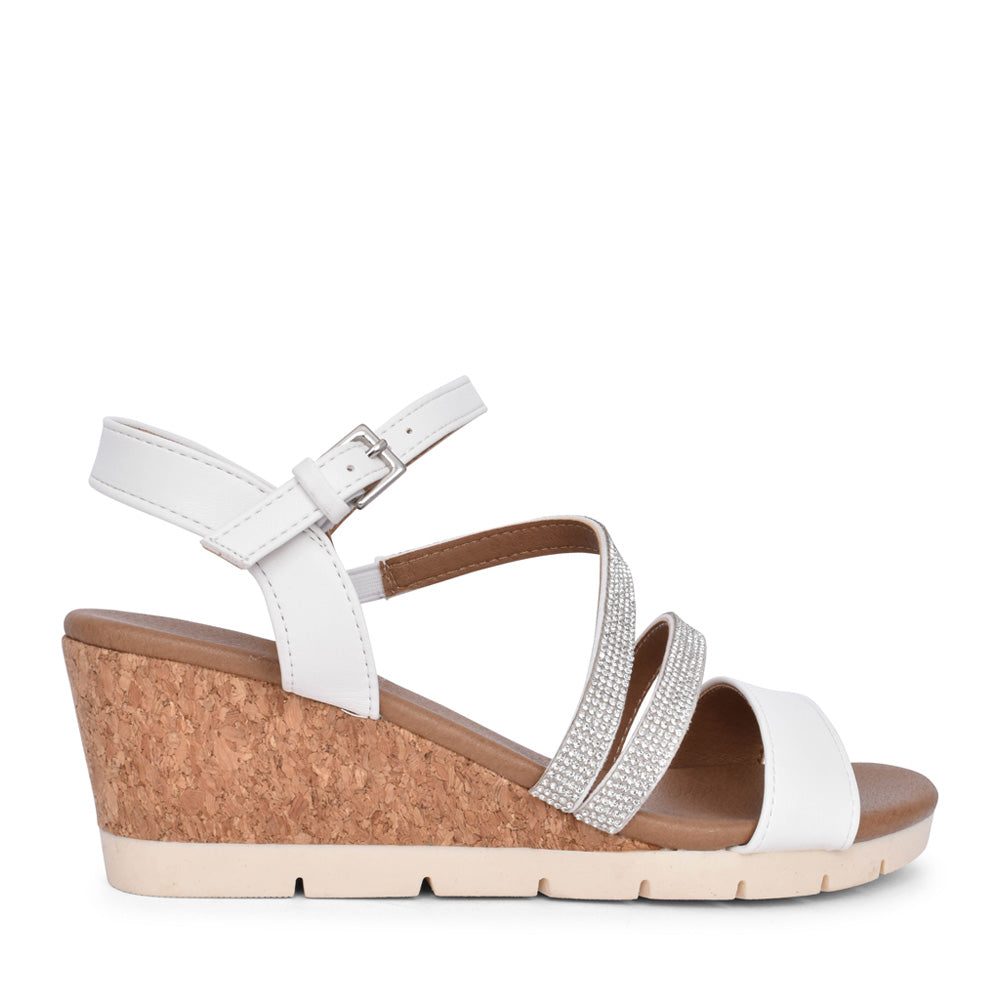 Ladies Goldie Ulp275 Wedge Sandal In White