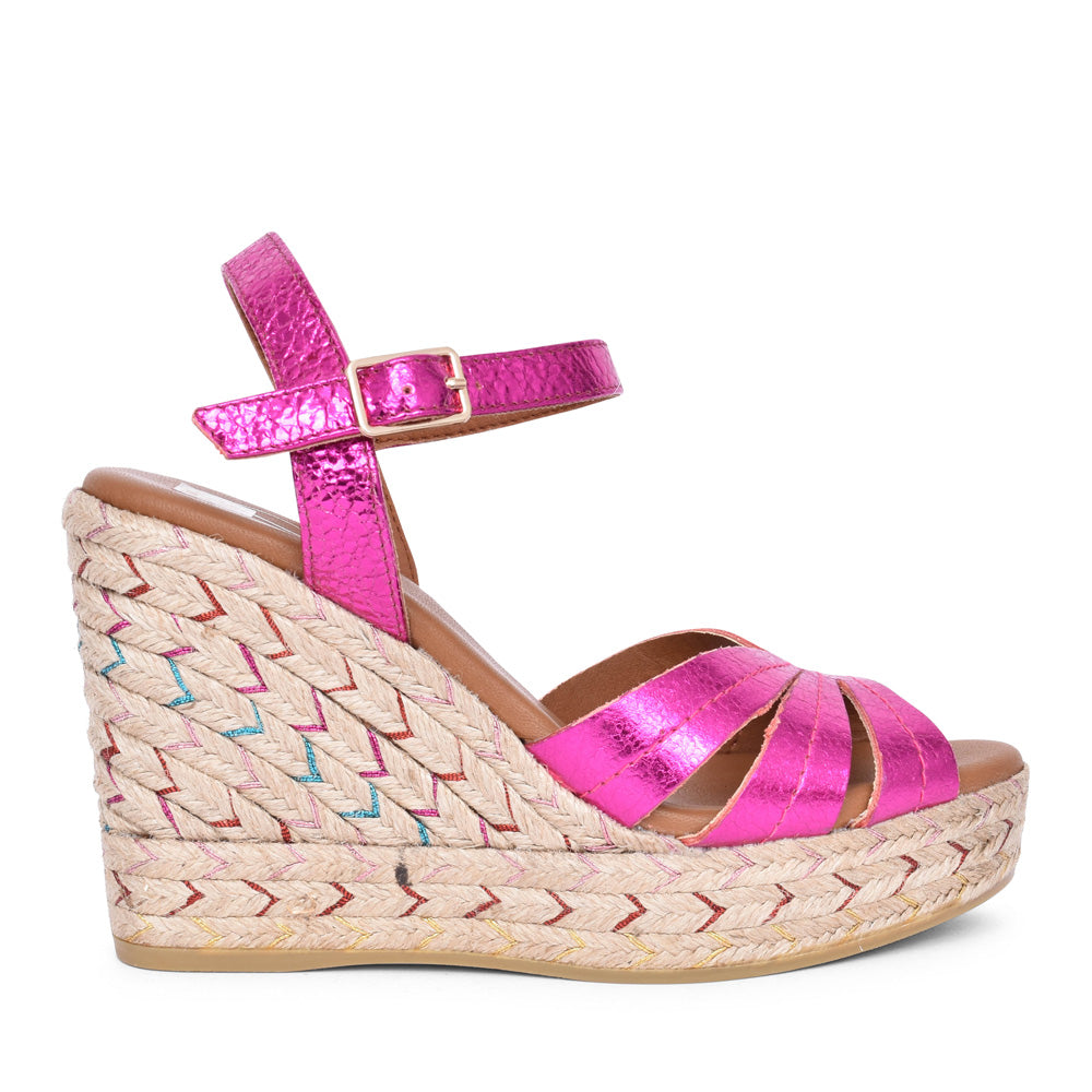 Ladies 2046 Wedge Sandal In Fuchsia