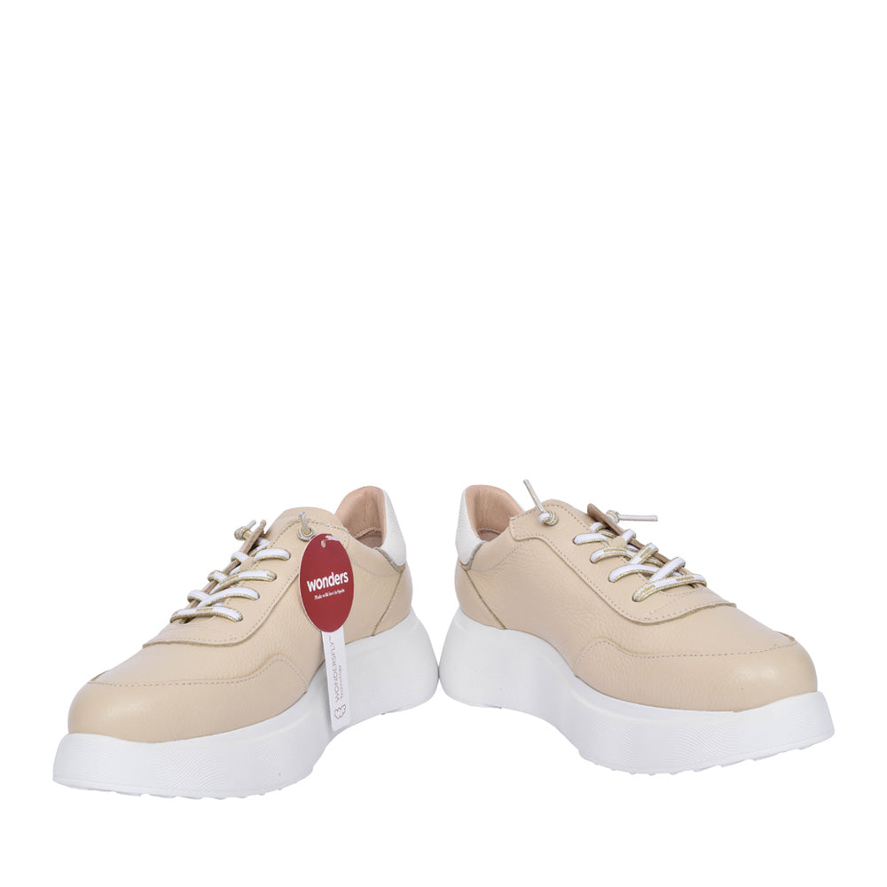 Ladies A-3601 Platform Trainer In Cream