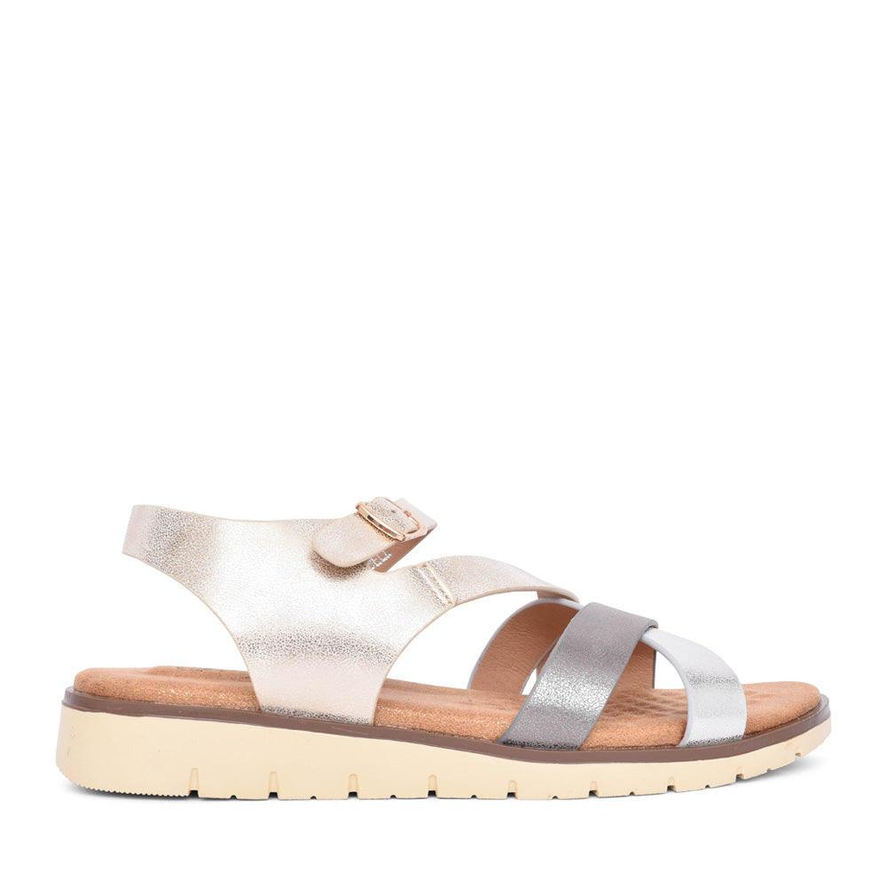 Ladies Bluebell Jlh436 Strap Sandal In Metallic