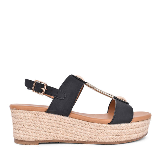 Ladies Ravena Jlh449 Wedge Sandal In Black