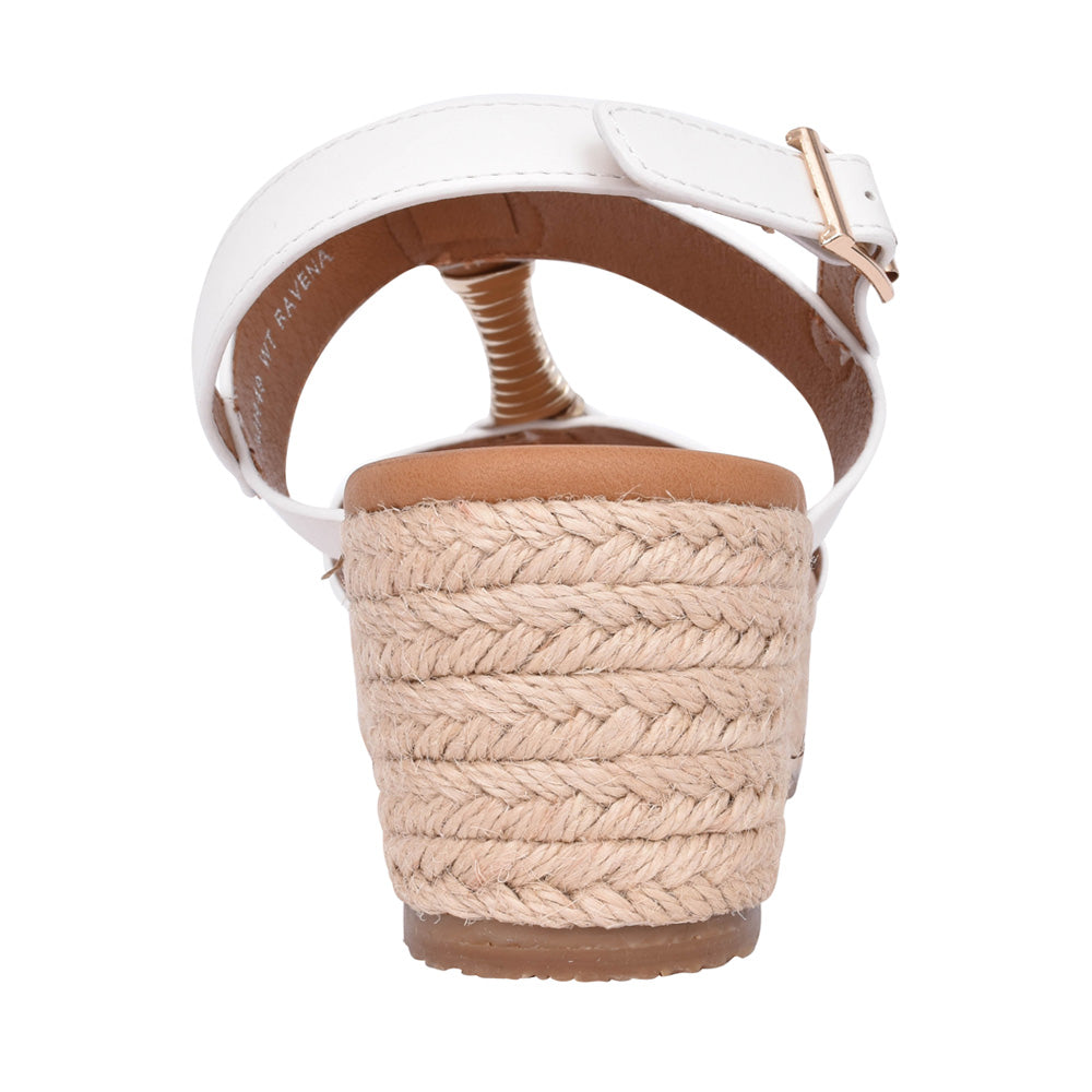 Ladies Ravena Jlh449 Wedge Sandal In White