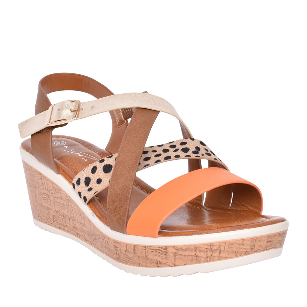 Ladies Arundel Jlh468 Wedge Sandal In Orange