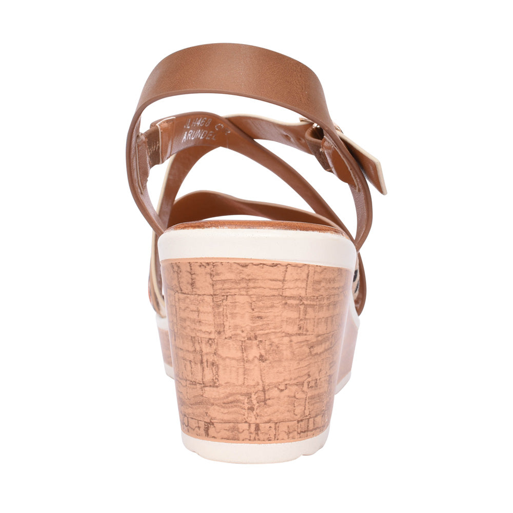 Ladies Arundel Jlh468 Wedge Sandal In Orange