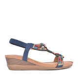 Ladies Epsom Jlh478 Wedge Sandal In Navy