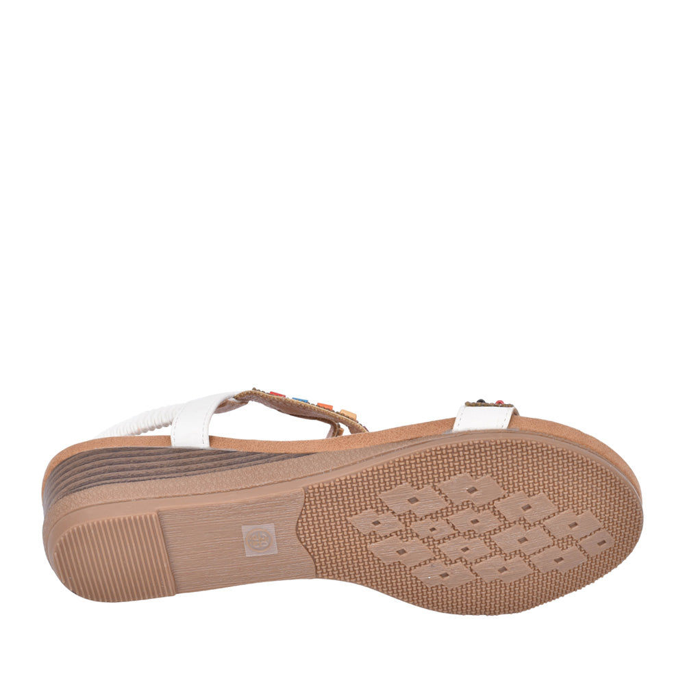 Ladies Epsom Jlh478 Wedge Sandal In White