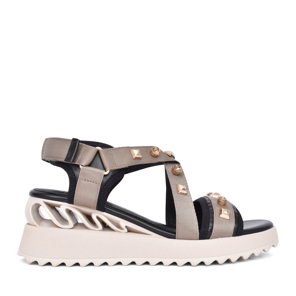 Ladies Acknowledge Strap Sandal In Khaki