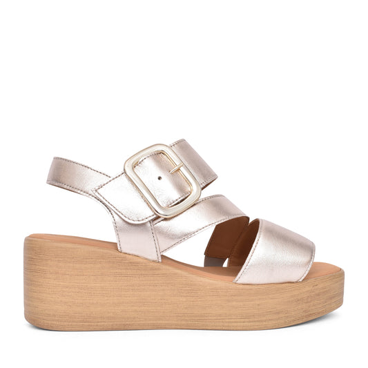 Ladies 44.533 Java Wedge Sandal In Metallic