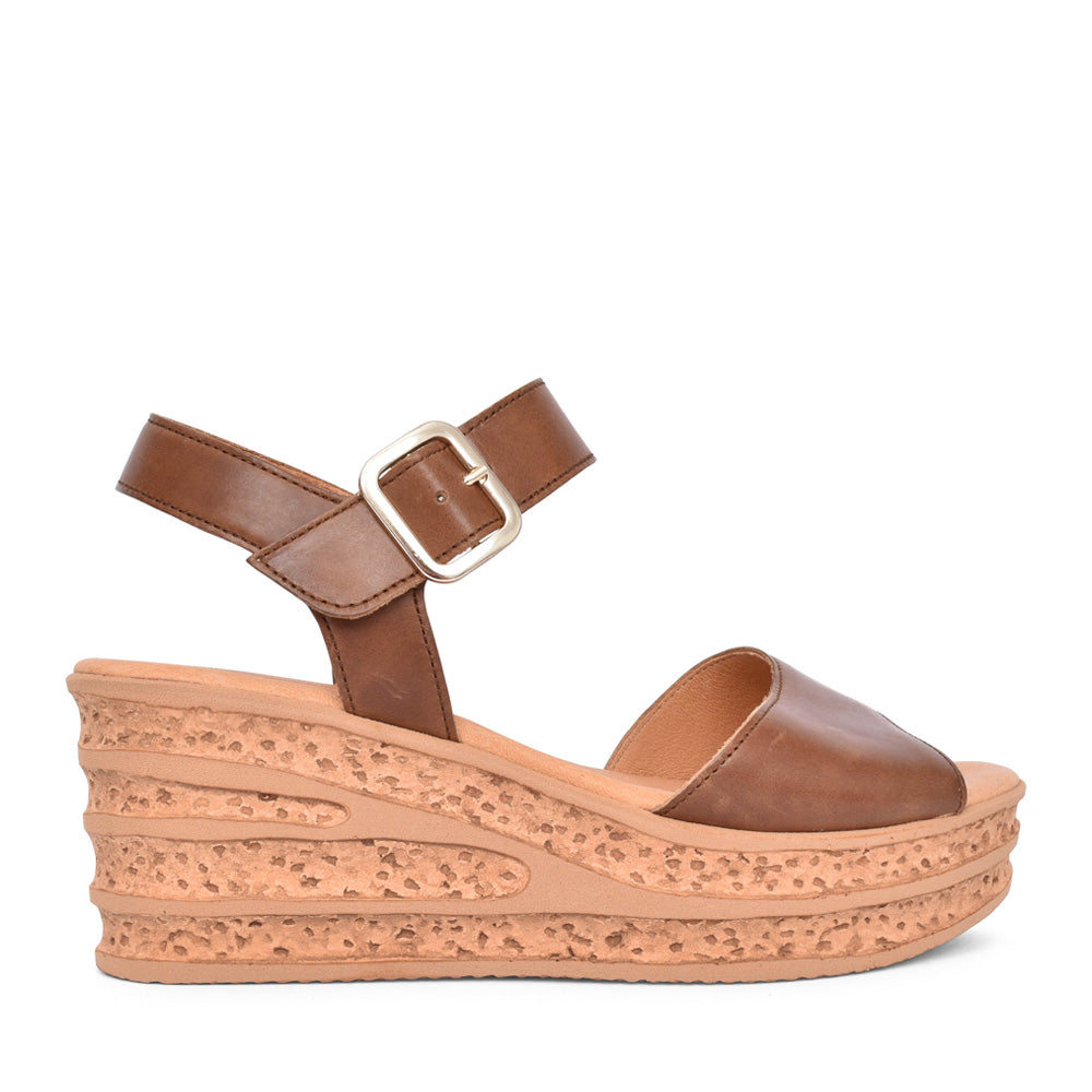 Ladies Twirl 44.651 Wedge Sandal In Camel