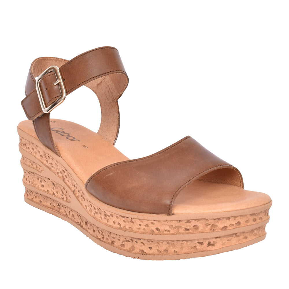 Ladies Twirl 44.651 Wedge Sandal In Camel