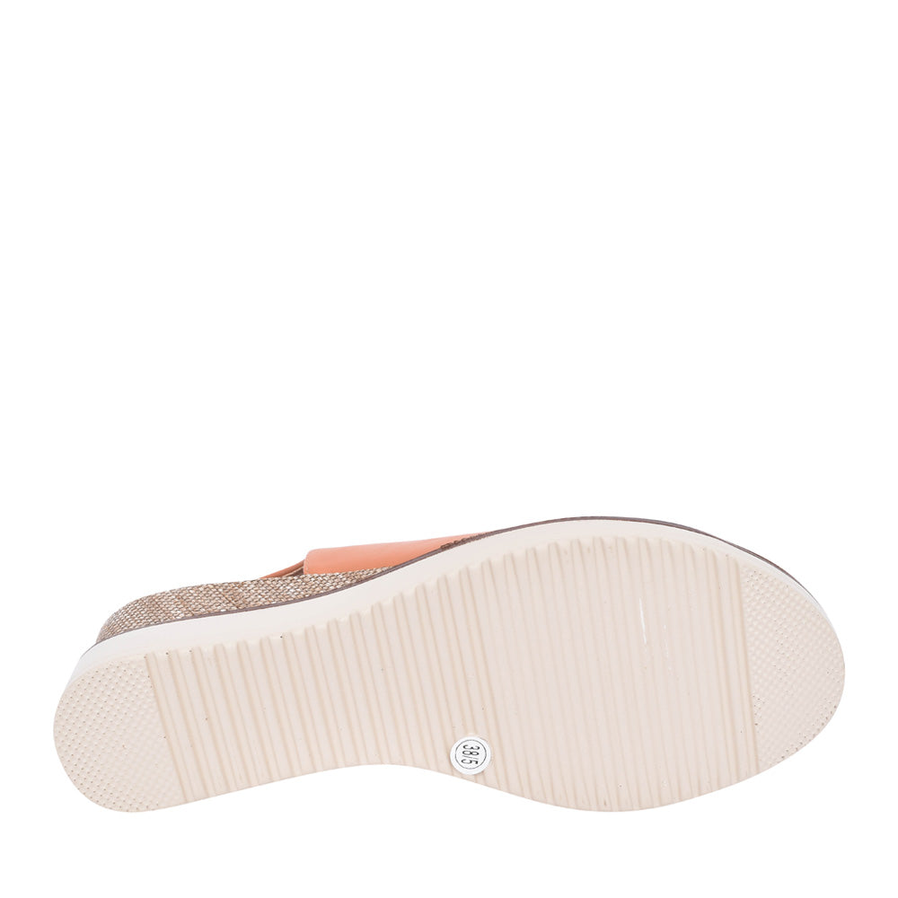 Ladies Mirfa Wedge Sandal In Tan