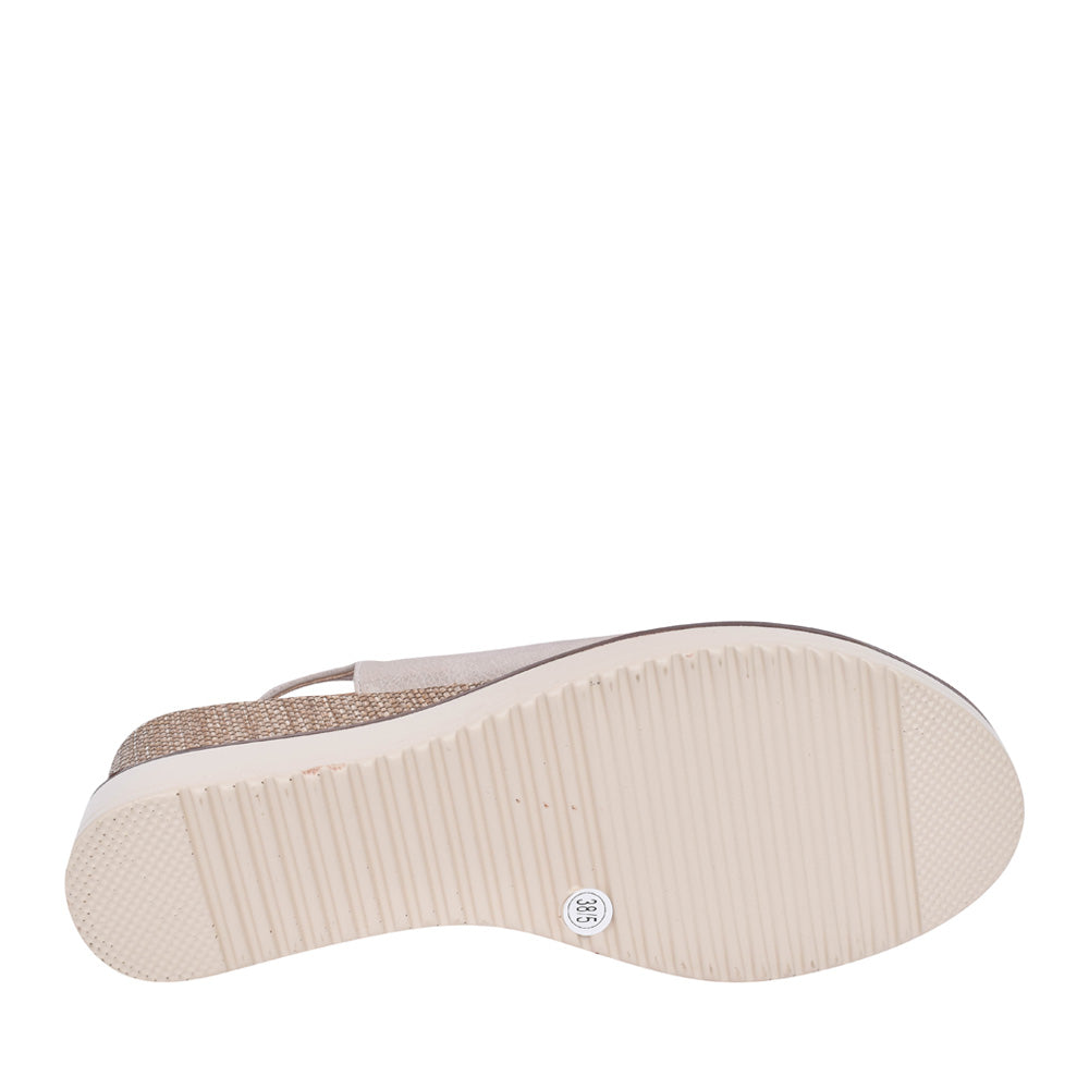 Ladies Mirfa Wedge Sandal In Metallic