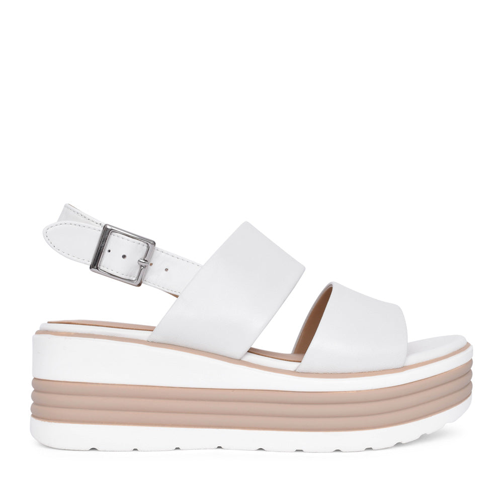 Ladies Sheyla-02 Platform Sandal In White
