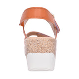 Ladies Agerola Wedge Sandal In Orange