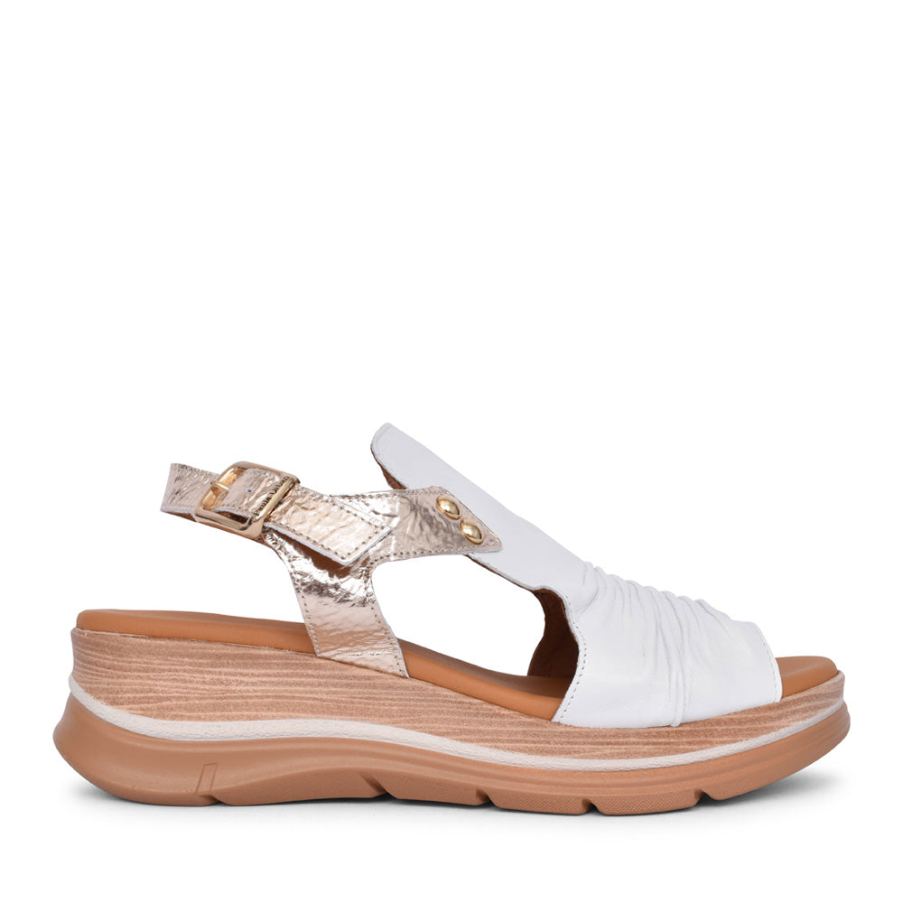 Ladies 24-17 Wedge Sandal In White