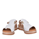 Ladies 24-17 Wedge Sandal In White