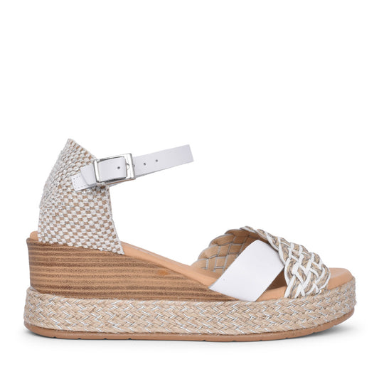 Ladies 5522 Wedge Sandal In White