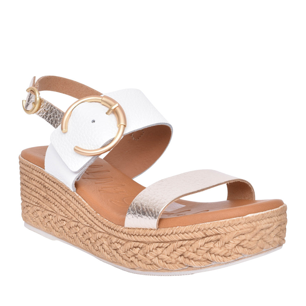 Ladies 5455 Wedge Sandal In Champagne