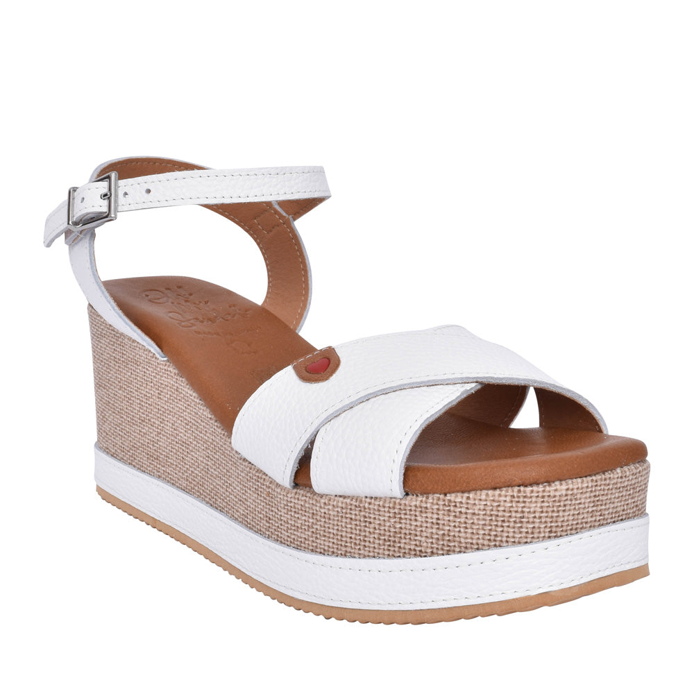 Ladies 5473 Wedge Sandal In White
