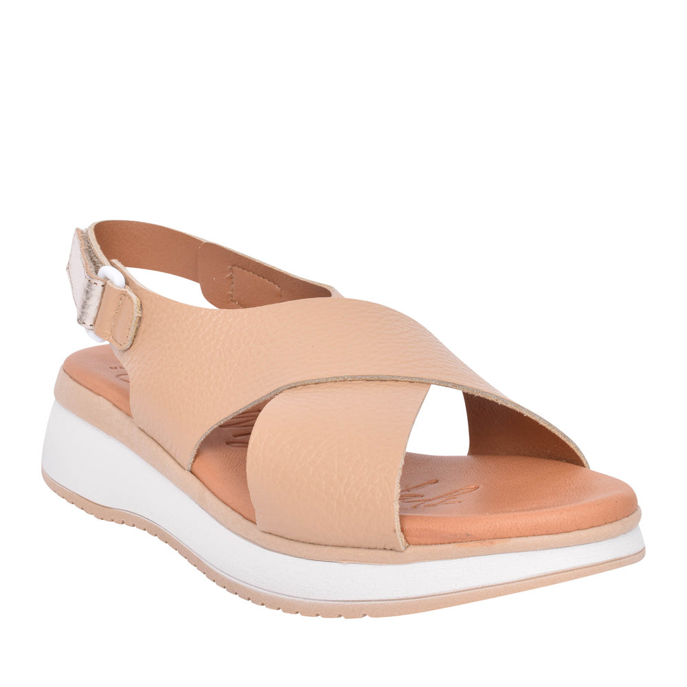 Ladies 5412 Velcro Sandal In Camel