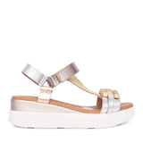 Ladies 5420 Velcro Sandal In Metallic