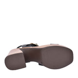 Ladies 5395 Medium Heel Sandal In Black