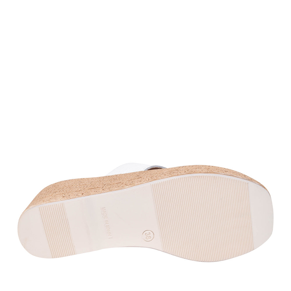Ladies 5458 Wedge Mule In White