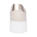 Ladies E409967d Laced Trainer In Beige