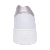 Ladies E409967d Laced Trainer In White